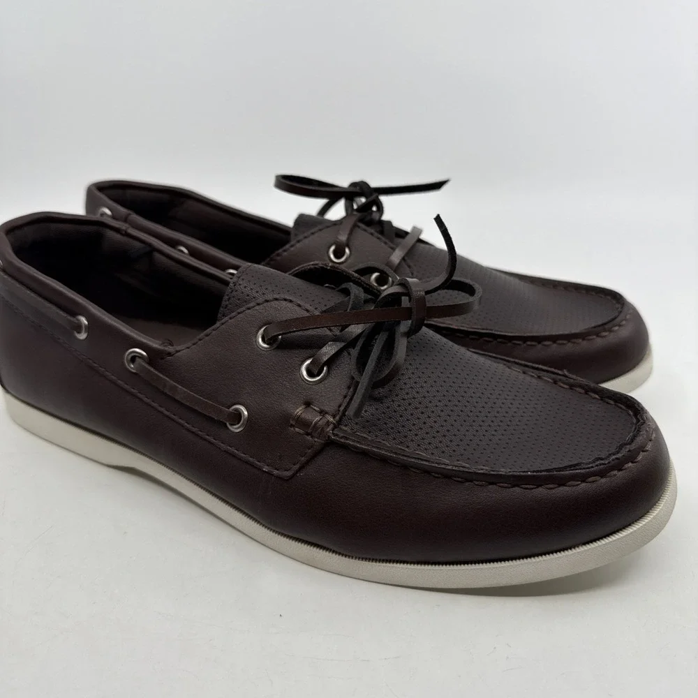 MENS OLD NAVY CHOCOLATE BROWN BOAT SHOES SIZE 11‎ Loafers Slip On